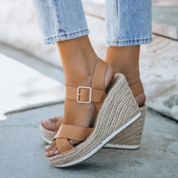 Vici Shoes - | krissy faux leather wedge sandals |